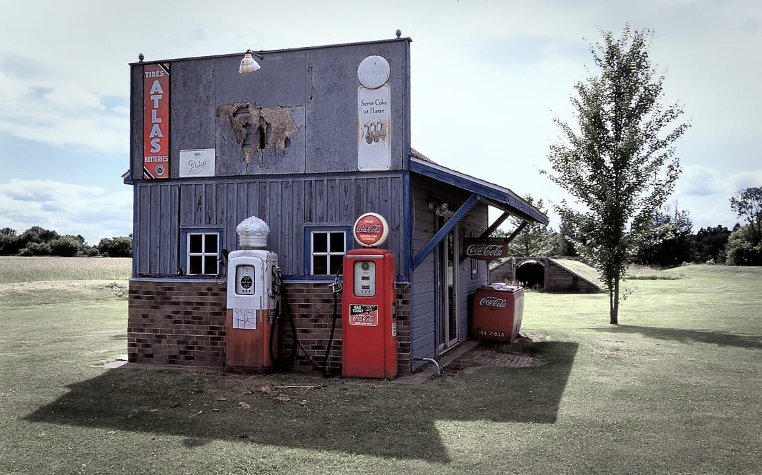 Vintage gas station in Vesper, WI
